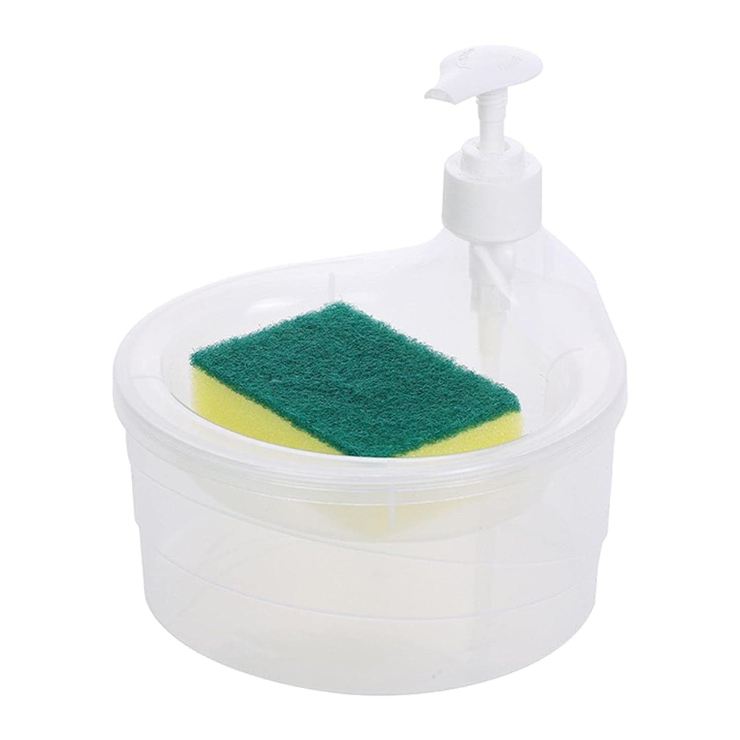 12565 Double Layer Liquid soap Dispenser with Pump and Sponge, Practical for Hotel Sink Clear, Soap Dispensing Liquid Pump Bottle for Home, Kitchen Rectangle ( 2 in 1 ) 12565 Double Layer Liquid soap Dispenser with Pump and Sponge, Practical for Hotel Sink Clear, Soap Dispensing Liquid Pump Bottle for Home, Kitchen Rectangle ( 2 in 1 )